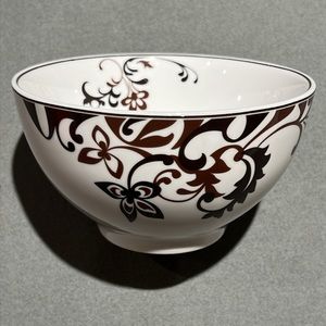 MIKASA Gourmet Basic Chocolate Brown White Swirl Porcelain Dinner Bowl IND04